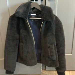 J.Crew black teddy coat size small women’s